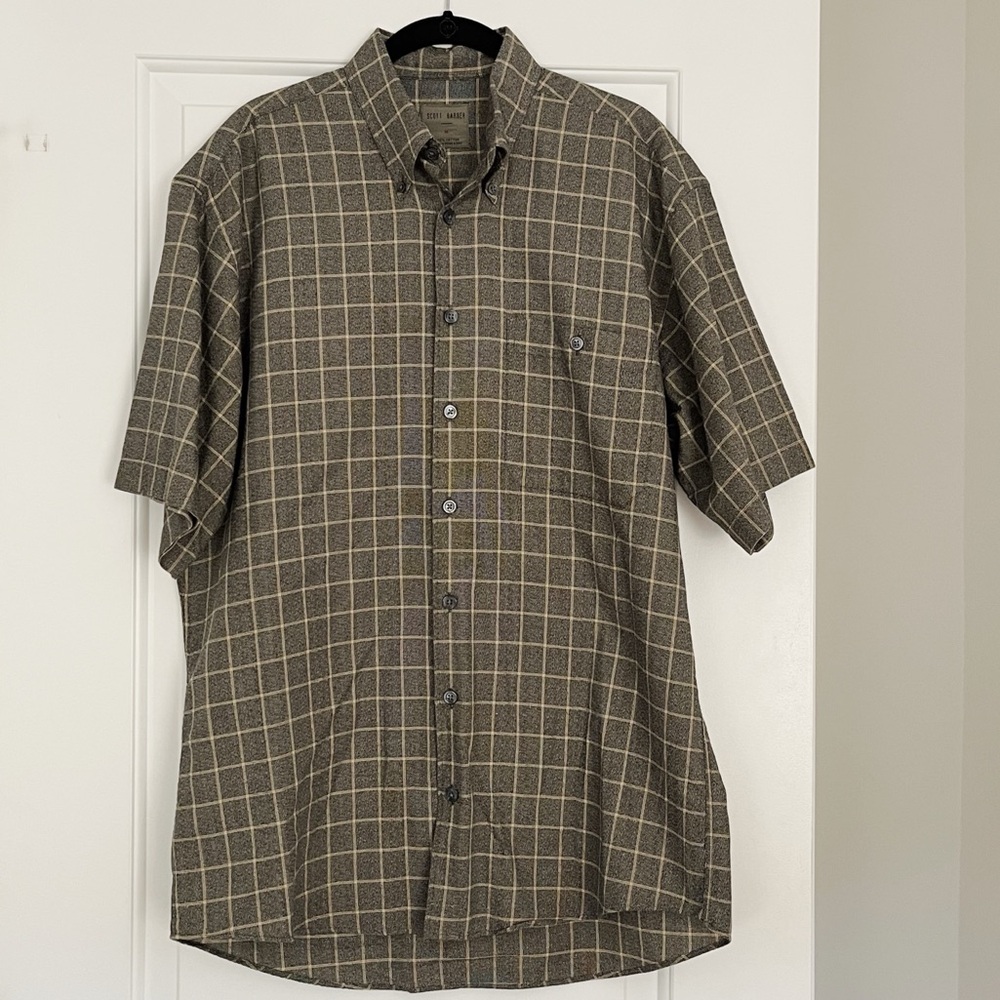 Scott Barber Men’s Cotton Short Sleeve Button Down Shirt